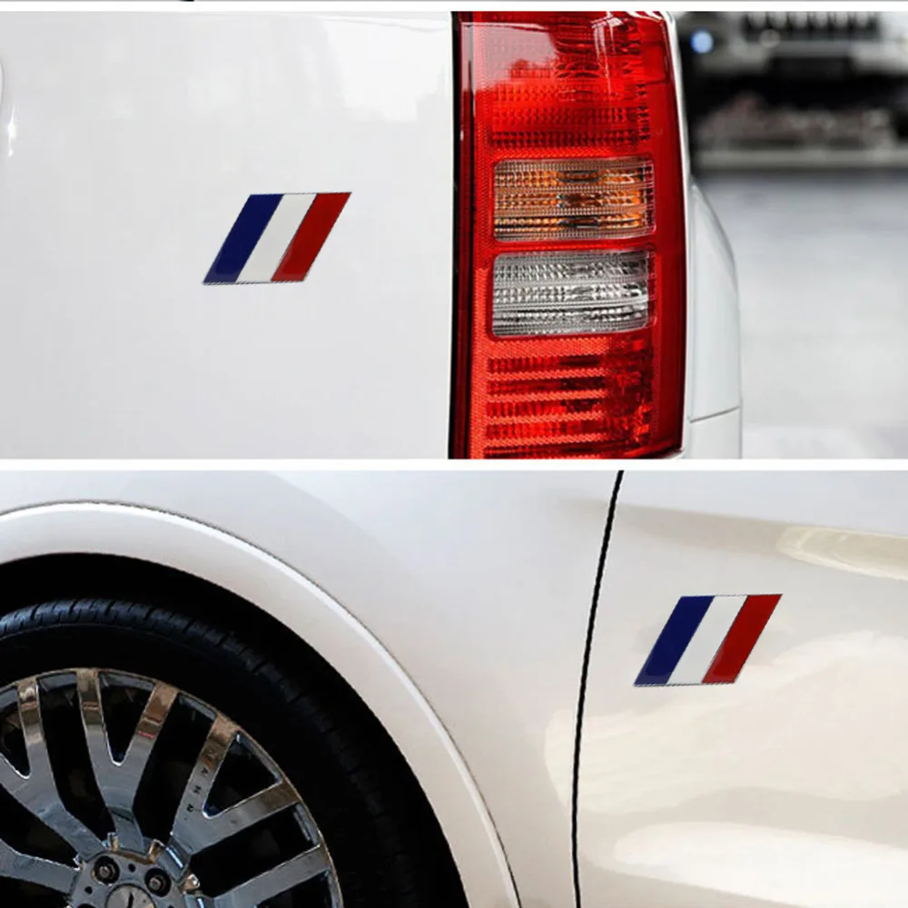 

ZZTZZ 2Pcs/Pair 3D Metal France Flag Car Body Side Rear Trunk Emblem Badge for Universal Cars Moto Bike Decorative