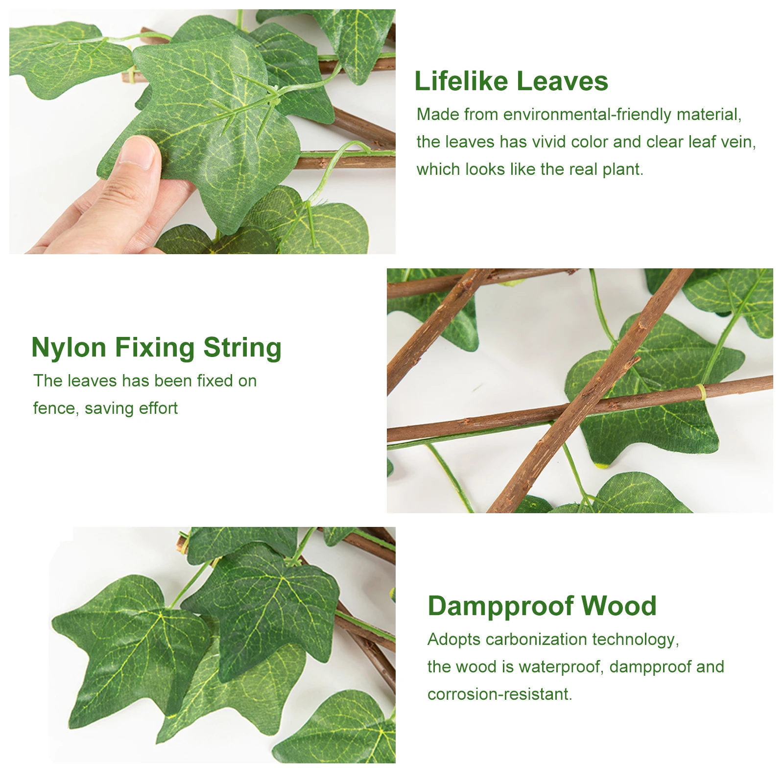 

40CM Lifelike Courtyard Railings Garden Decoration Expandable Plant Natural Fence Waterproof Dampproof Paling