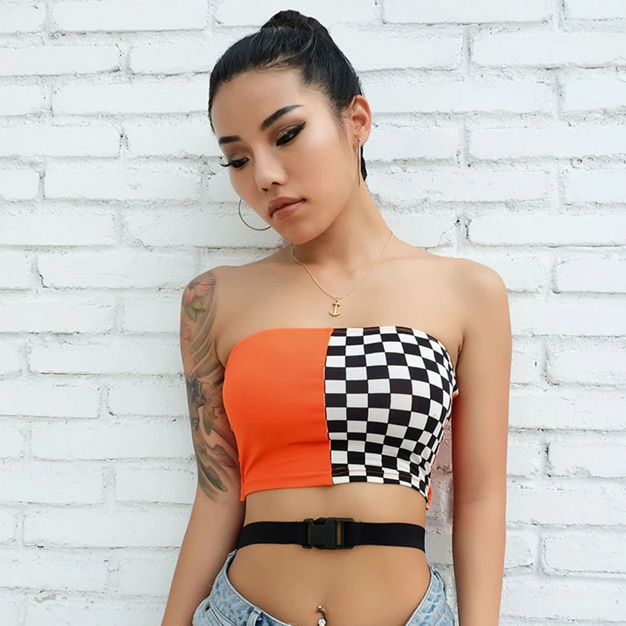 Женский жилет с прострочкой летняя одежда без бретелек уличный короткий для