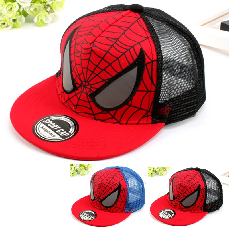 Бейсболка с мультяшным пауком для мальчиков и девочек лучшая сетчатая Кепка от
