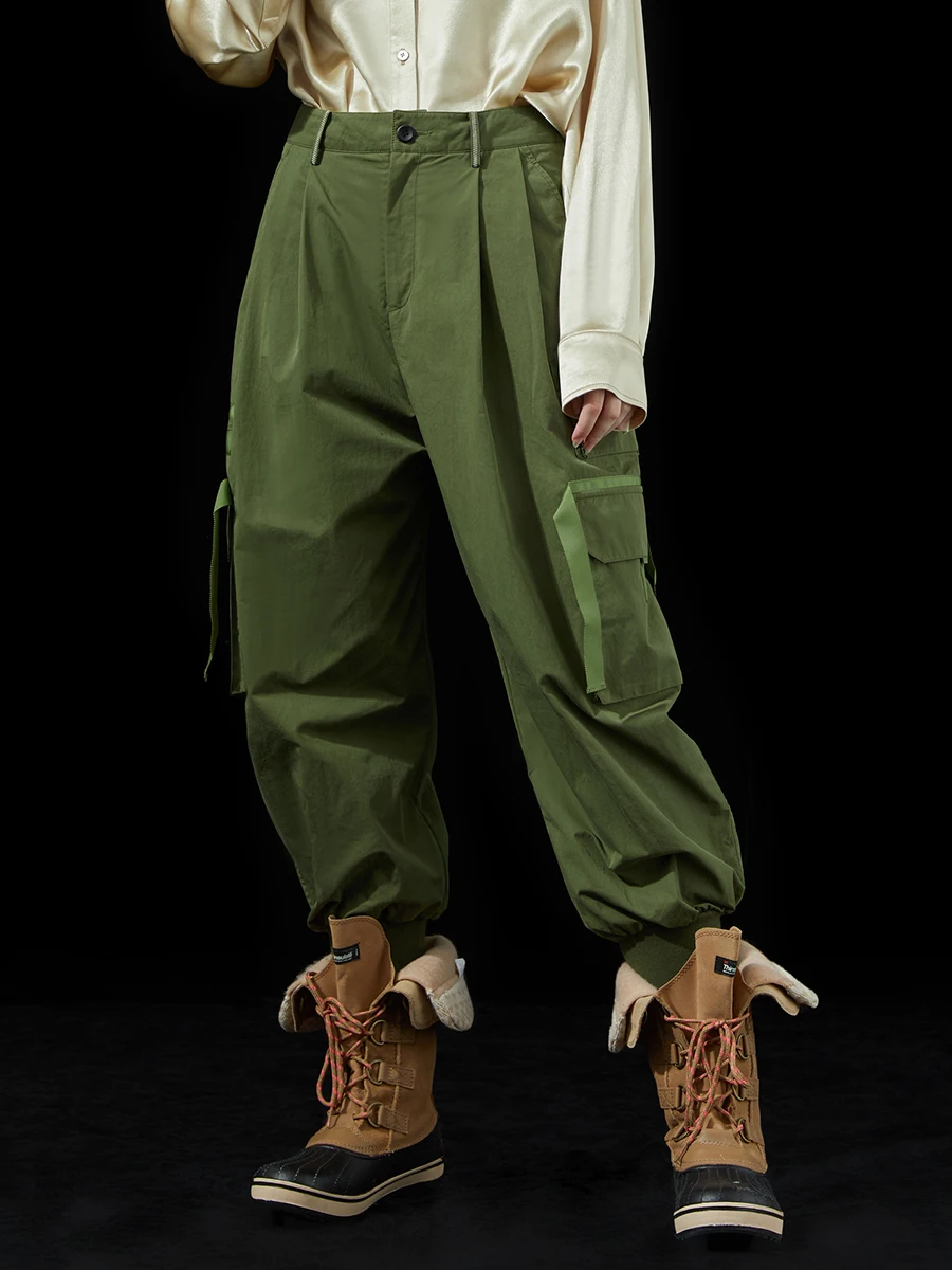

IRINACH601 Spring Summer 2022 Collection Original Design Long Army Green Cargo Pants Women