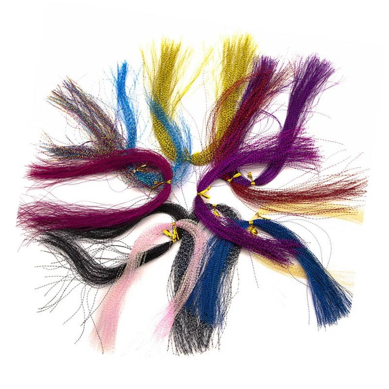 100 PC/bag Fly Fishing Line Tying Flat Holo Tinsel Flash Minnow Pike Saltwater Steelhead Streamer Material WQ | Спорт и развлечения