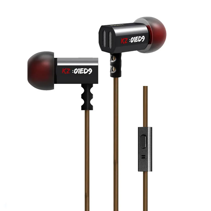 black with mic OPA KZ ED9 3,5 мм наушники вкладыши тяжелый бас HIFI DJ стерео наушники шумоизоляция с микрофоном гарнитура E57 - Цвет: black with mic
