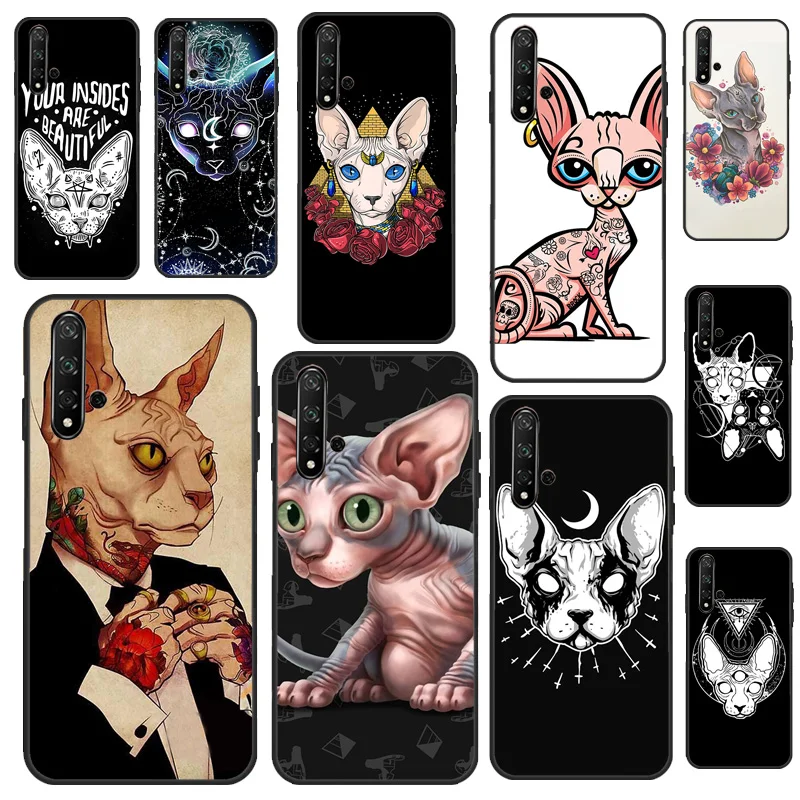 Чехол с тату-сфинксом для Huawei P30 P20 P40 P60 Pro P Smart Nova 9 5T Honor Magic 5 Lite X8 X9a 50 70 чехол