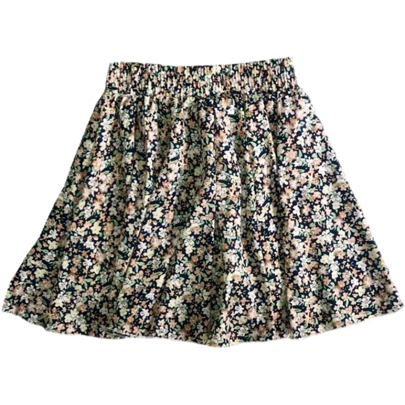 

Women Summer Short Skirt Flower Printing A-line Floral Girls Sweet Fashion Mini Skirt Cute Casual Style High Waist Ruffle Skirts