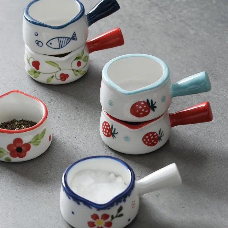 

Ceramic with handle Mini milk pot, small milk jug, milk cup, milk jug with handle, milk cup, sauce dish, coffee utensil