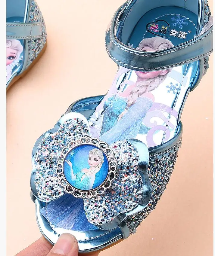 Дисней Холодное сердце детские сандалии для девочек с бантом изображением