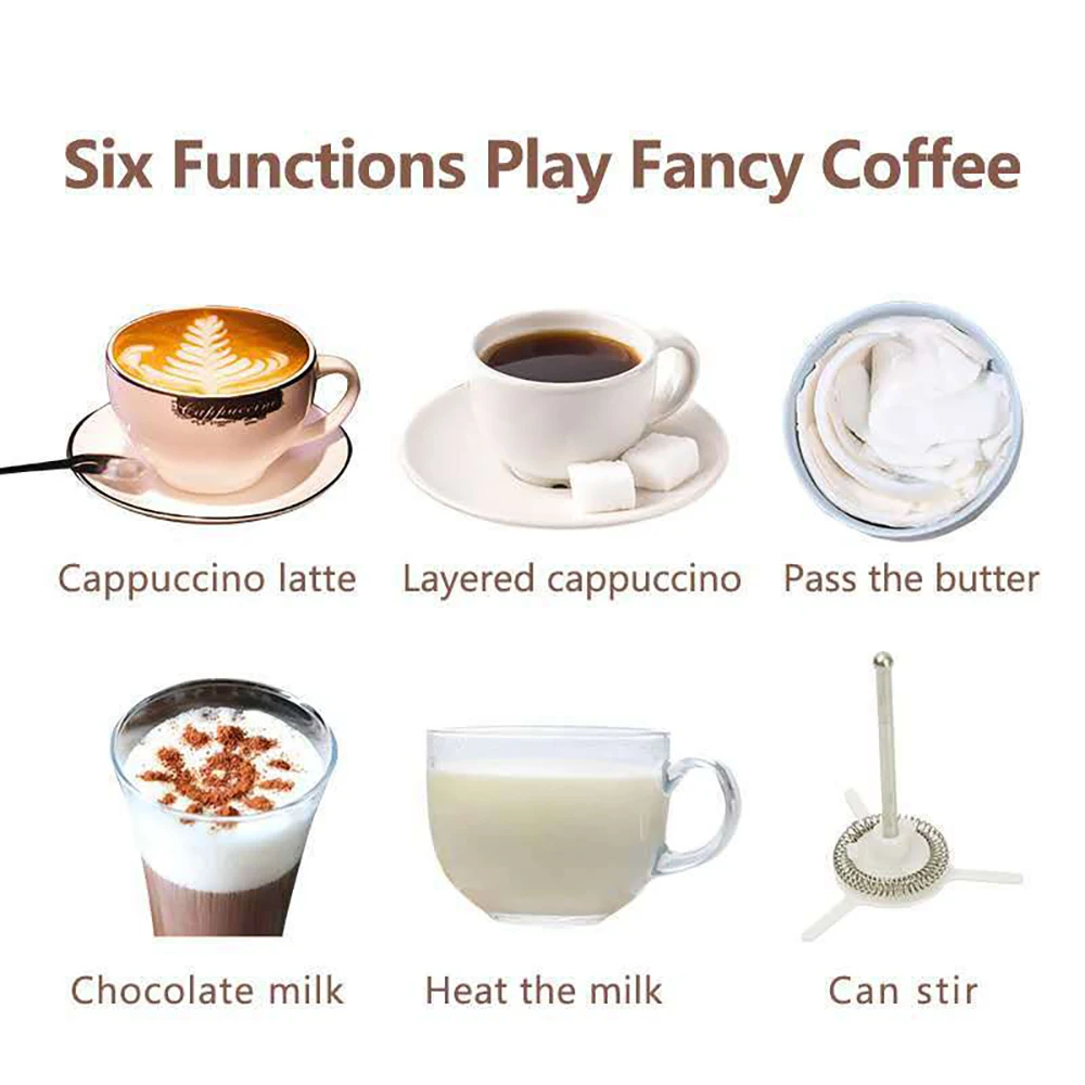 

Electric Milk Froth Machine Cold Hot Dual Use fully automatic Milk Heater for Latte Cappuccino Hot Chocolate Household