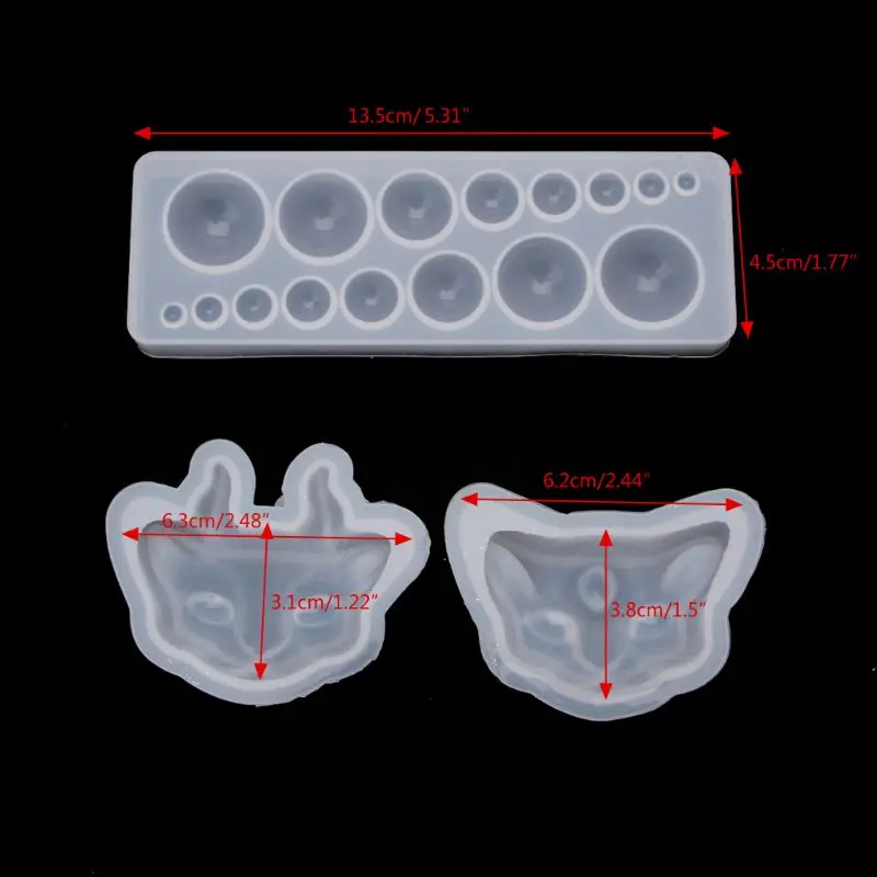 

Cute Cartoon Cat Eye Silicone Resin Molds Kit Epoxy Resin Casting Jewelry Tools