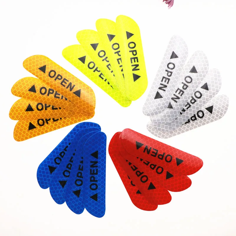 4pcs / set Car Reflective Stickers Door Wheel Eyebrow Sticker Decal Warning Tape Safety Sign Strips | Автомобили и мотоциклы