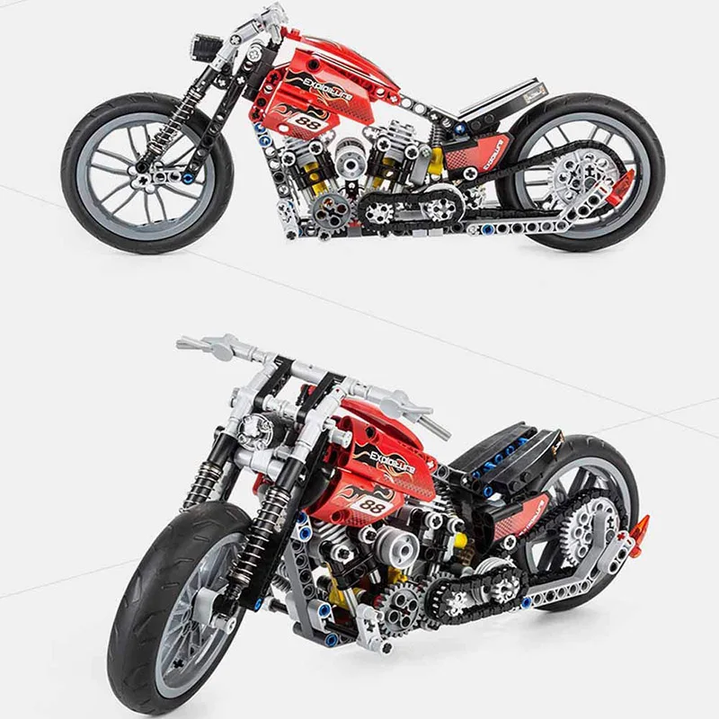 Новинка 378 шт Строительный блок Technic модель мотоцикла Exploiture для Harley транспортное