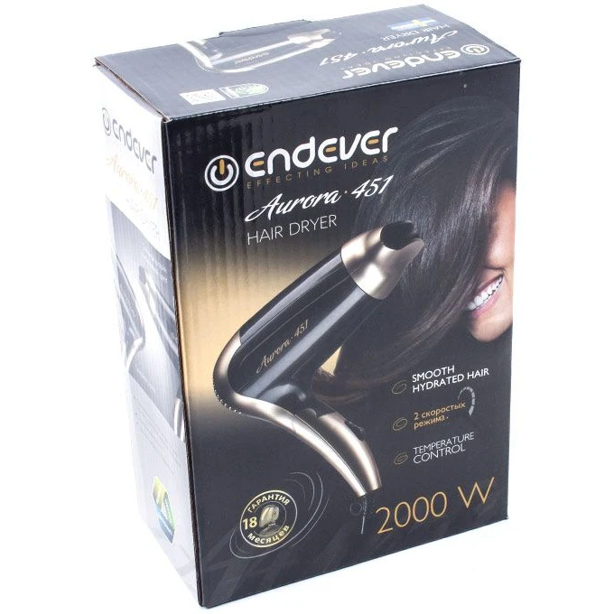 Фен ENDEVER Aurora 451 2000Вт золотистый | Бытовая техника