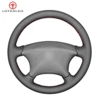 LQTENLEO черный чехол рулевого колеса автомобиля из натуральной кожи для Citroen Xsara Picasso C5 2001-2010 Peugeot Partner 807 2003-2008
