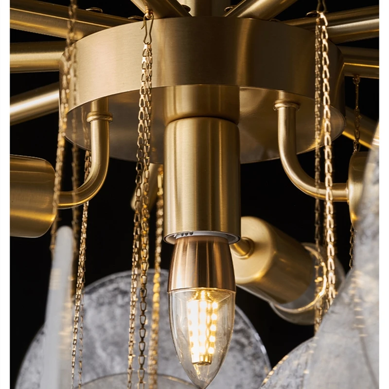 

Glass Pendant Match LED Chandelier For Living Room Dining Bedroom Luxury Metal Indoor Decorations Lighting fixtures
