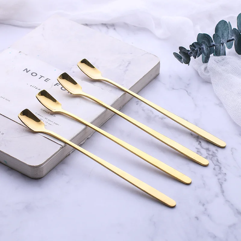 1 шт. ложка для мороженого с длинной ручкой квадратная головка из нержавеющей