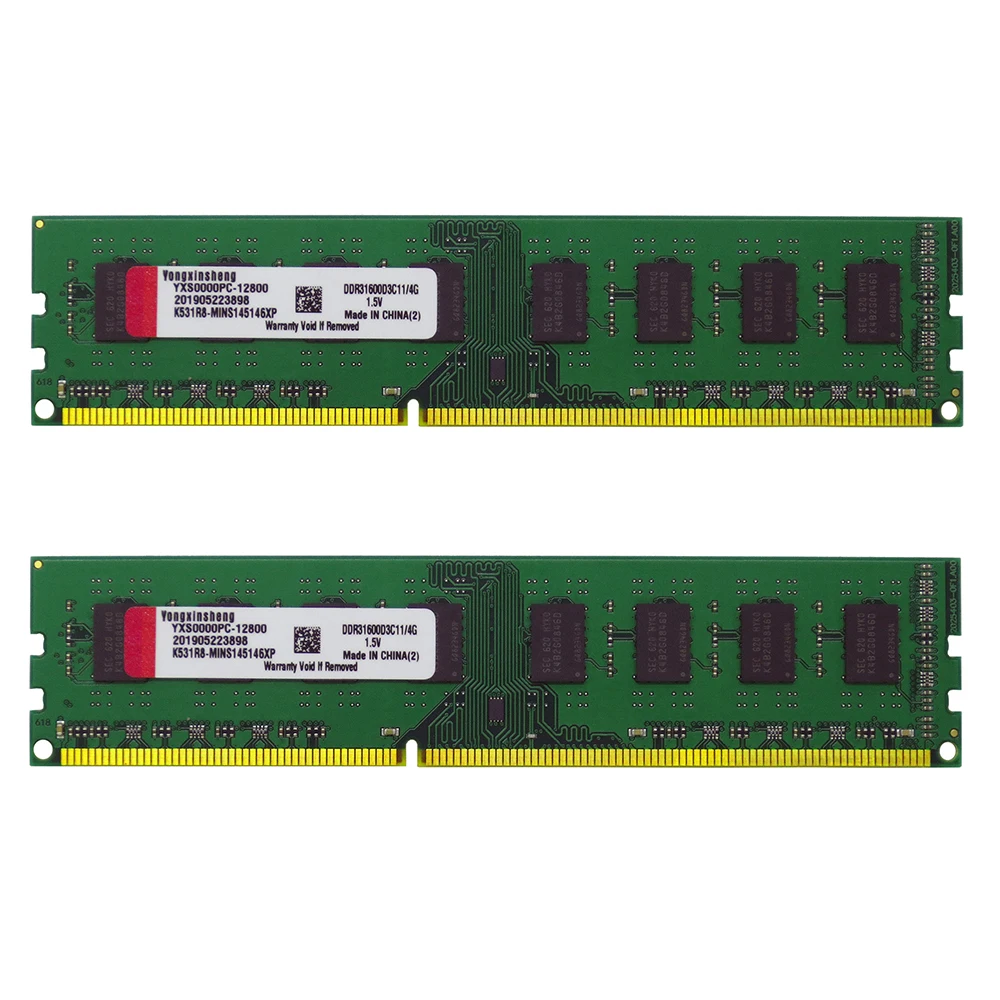Настольный компьютер Yongxinsheng DDR3 RAM 2 ГБ 4 8 1600 МГц PC3 12800U Универсальная