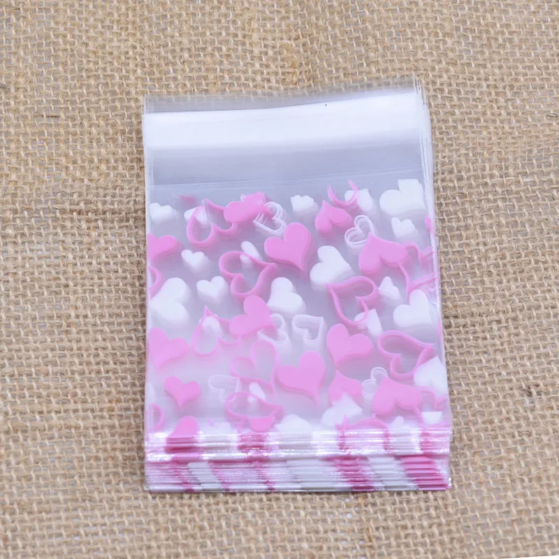 Пластиковые мешочки для печенья 50 шт. с милыми рисунками из мультфильмов цветов