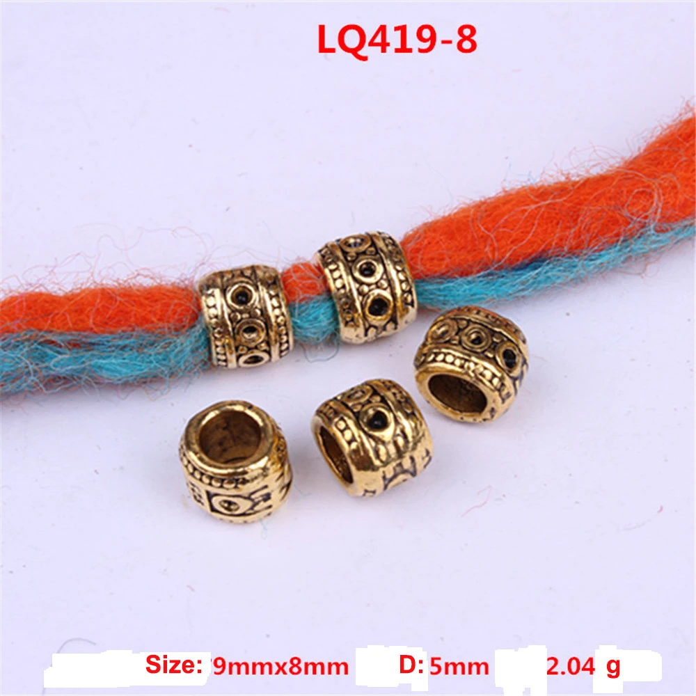 10 шт Ретро серебряная металлическая коса для волос Dread Dreadlock борода бусины кольца