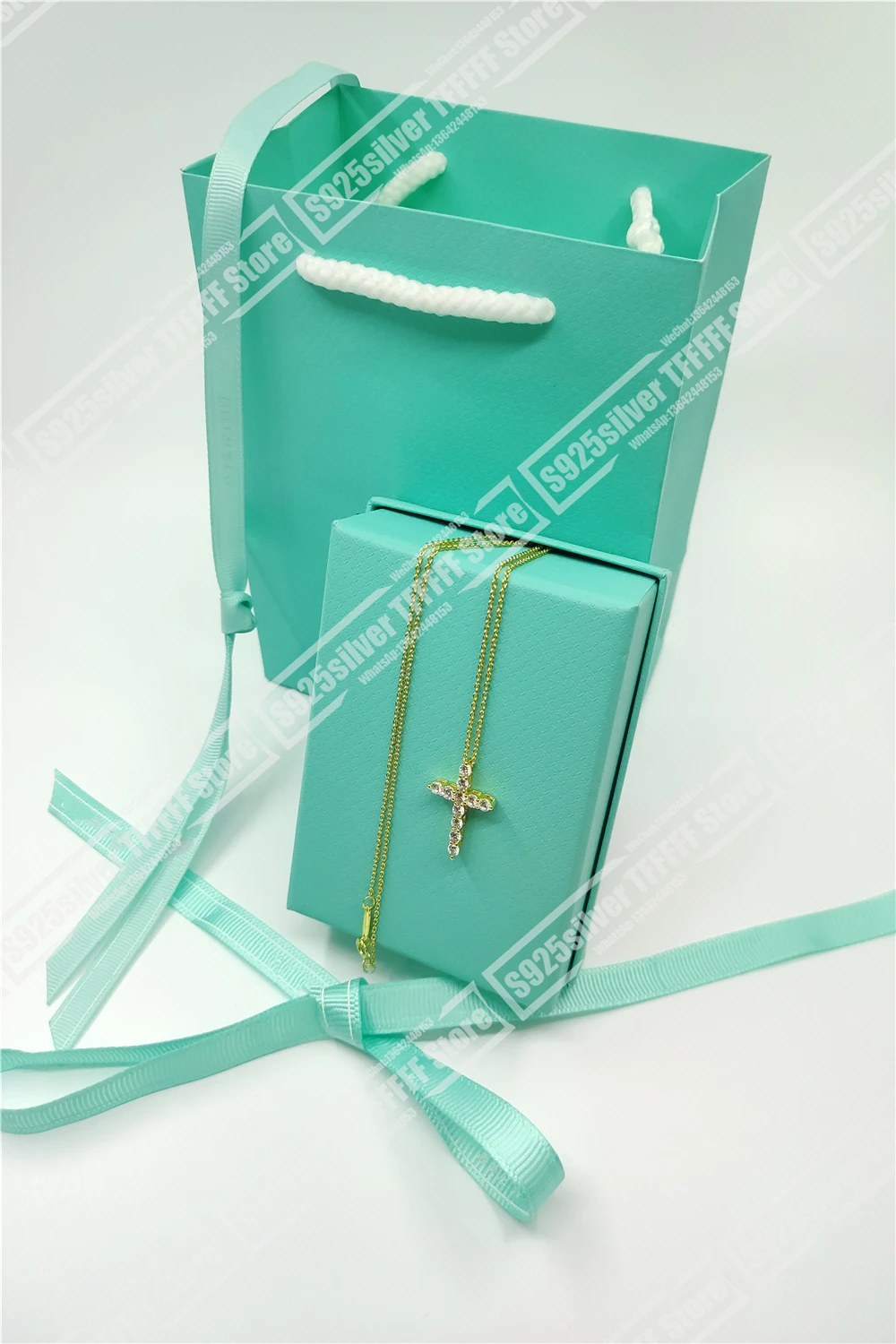 

Classic fashion cross stone necklace