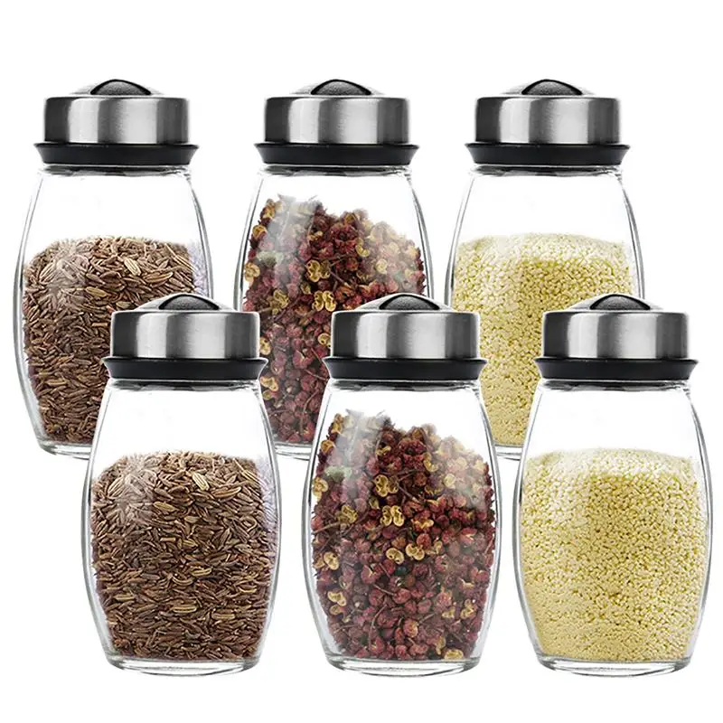 Kapmore 6 шт. прозрачная стеклянная бутылка для приправ креативная бутылка для специй шейкер для приправ шейкер для специй кухонные инструмент...
