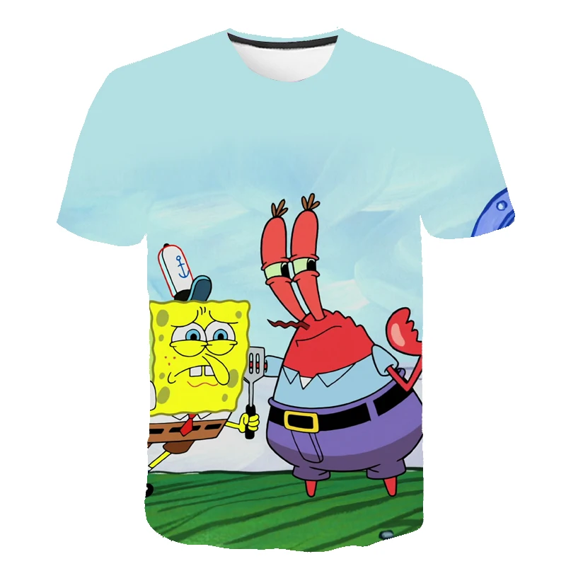 

Sponge baby 3D printed T-shirts short sleeve and polyester children's T-shirts for boys and girls 2021 new summer kids clothes