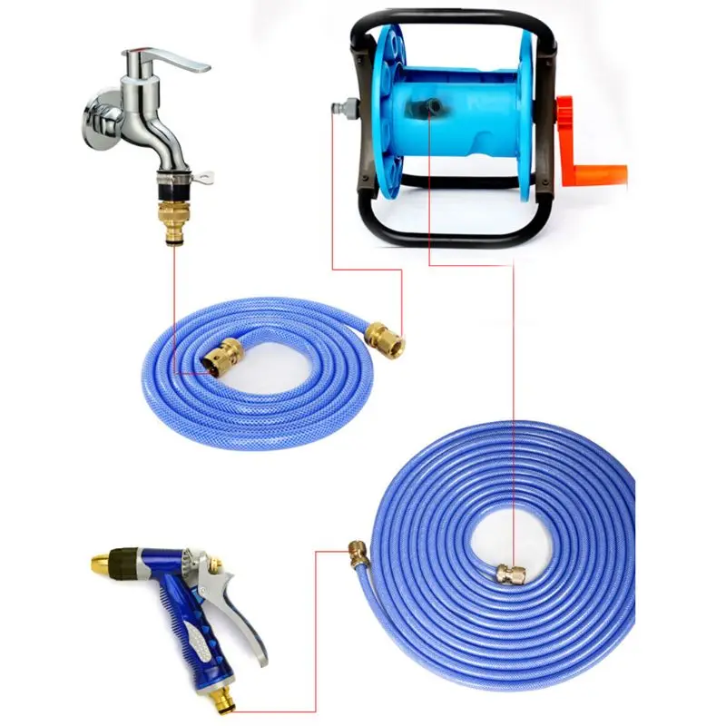 

2021 New Portable Garden 25M Water Hose Reel Cart Storage Rack Holder Winding Waterpipe Bracket Shaking Tools