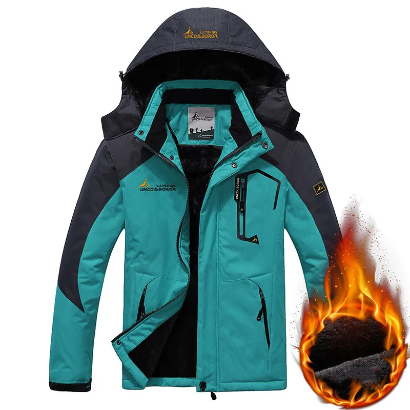 Cyan Blue Jacket TWTOPSE Для мужчин катание на сноуборде и лыжах куртка зима Водонепроницаемый Спорт на открытом воздухе теплое, для катания на велосипеде, для рыбалки, с защитой от ветра Пеший Туризм Кемпинг флисовой куртки пальто для активных видов спорта вне помещений - Цвет: Cyan Blue Jacket