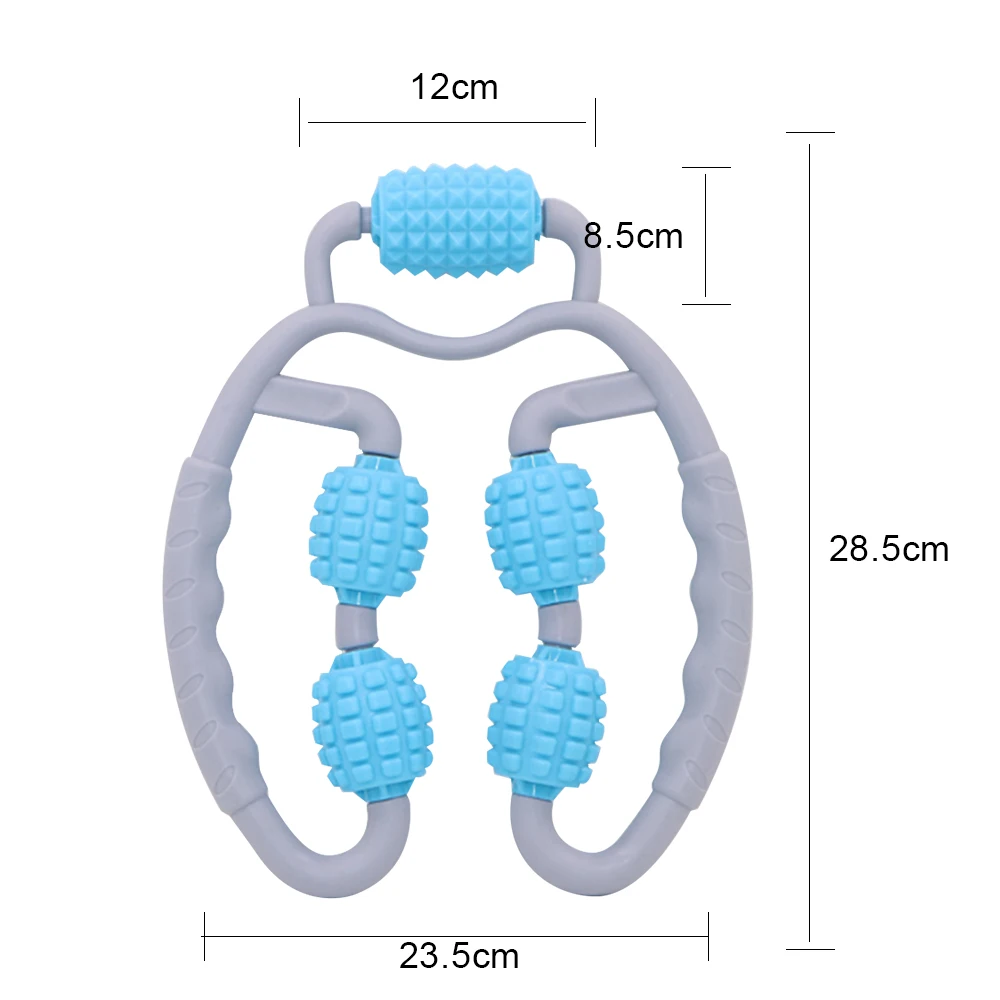 

U Shape Trigger Point Massage Roller for Arm Leg Neck Muscle Tissue Relaxation for Fitness Gym Yoga Pilates Sports 4 5 Wheel