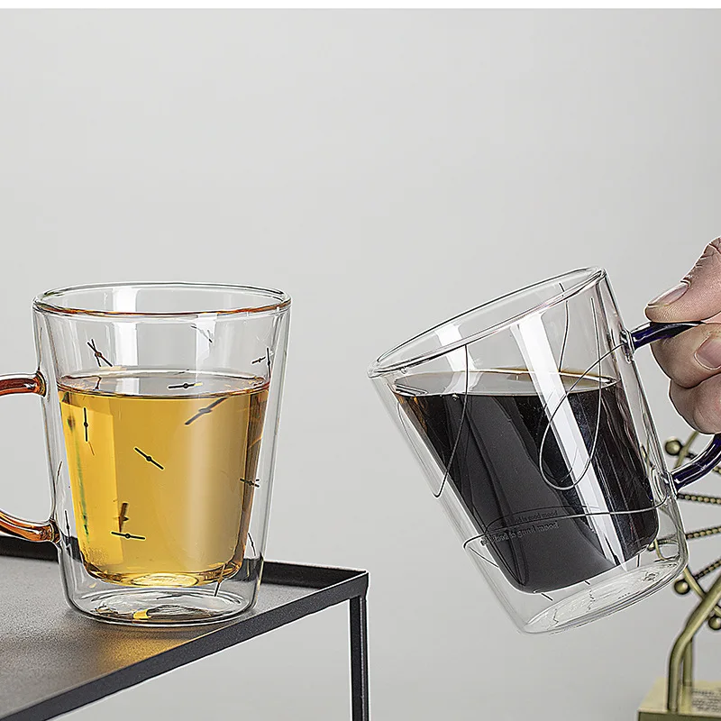 Японские двухслойные изолированные кофейные кружки с ручкой 300 мл мужская