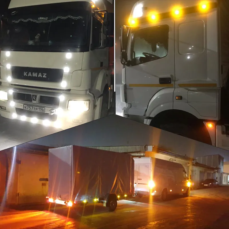 

1 PCS Car LED External Indicator Signal Lights 12V-30V Bus Truck Lorry Side Marker Indicator Bulb Trailer Rear Warning Lamps