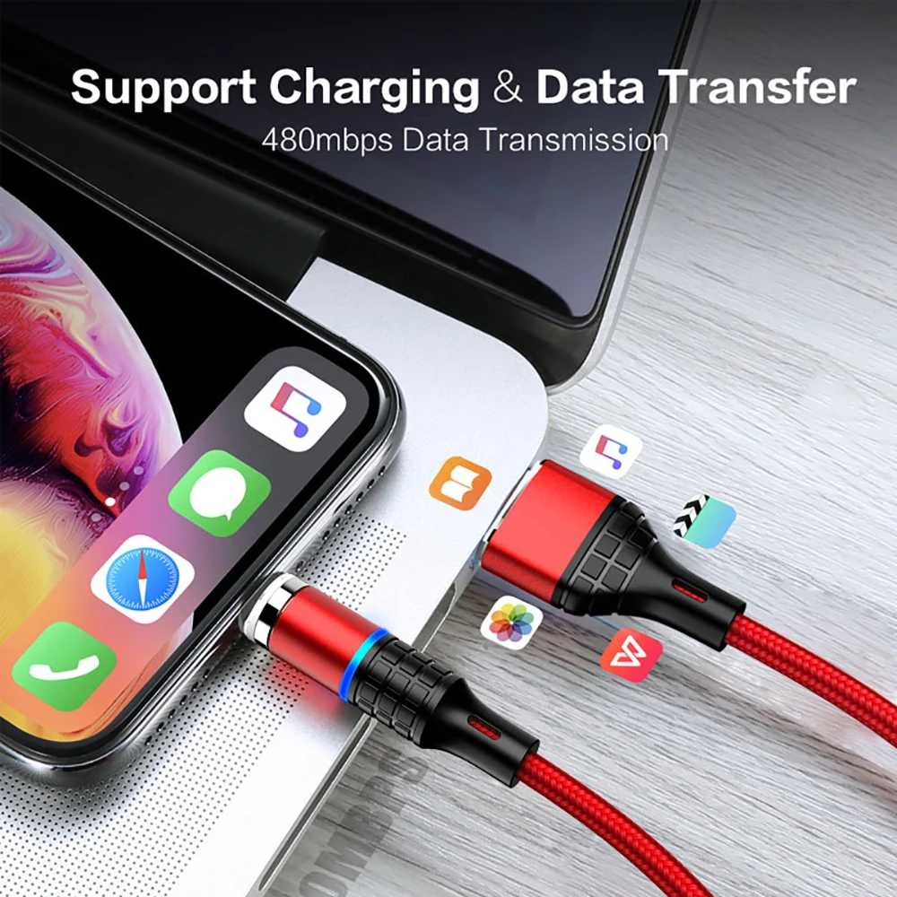 Магнитный кабель плетеный светодиодный Micro USB type C usb-кабель для зарядки huawei mate 30 Pro