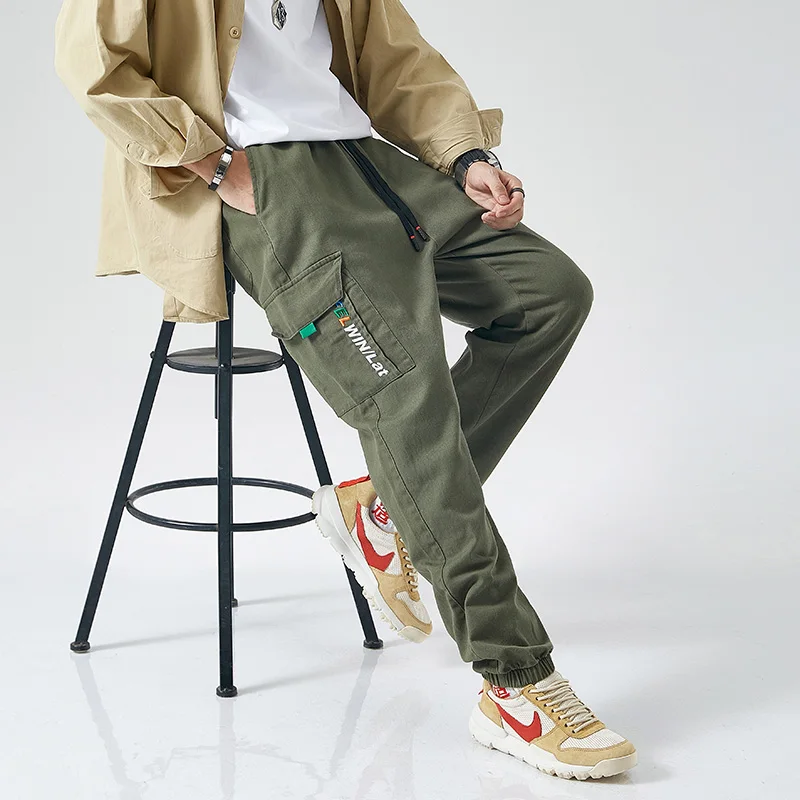 

Big Yards Joggers Men Cargo Pants Streetwear 2021 Hip Hop Casual Pockets Track Pants Male Fashion Trousers Large Size