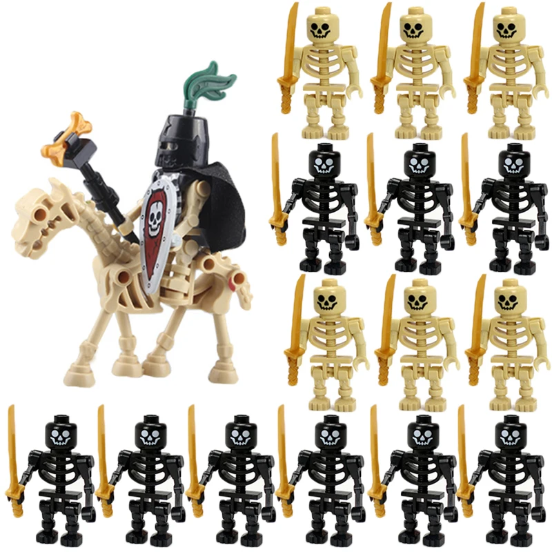 

Skeleton Knight Soldier Army Figures Building Block Toys Medieval Roman Castle Legion Military War Character Figurine Bricks
