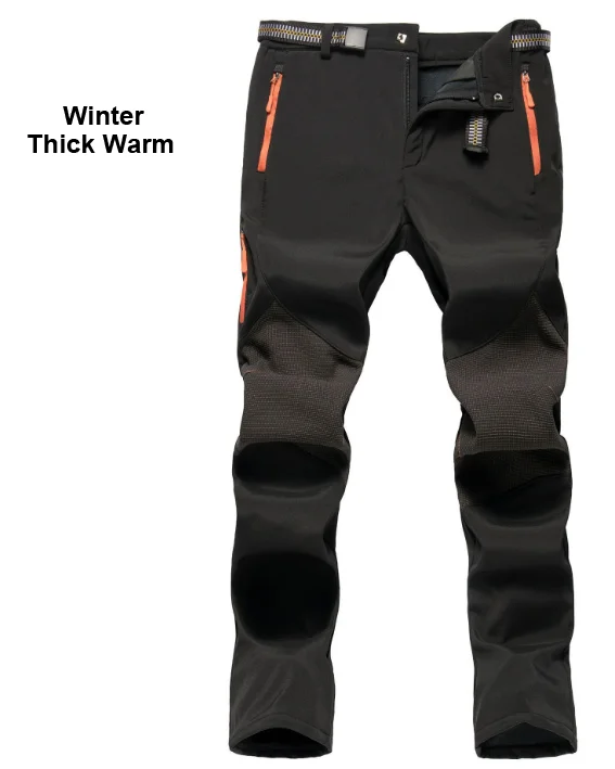 Black Fleece Thick Негабаритных мужчин лето весна жаркие дни рыбы бег быстросохнущие брюки треккинговые походные ползунки брюки открытый мужской велоспорт плюс размер лагерь - Цвет: Black Fleece Thick