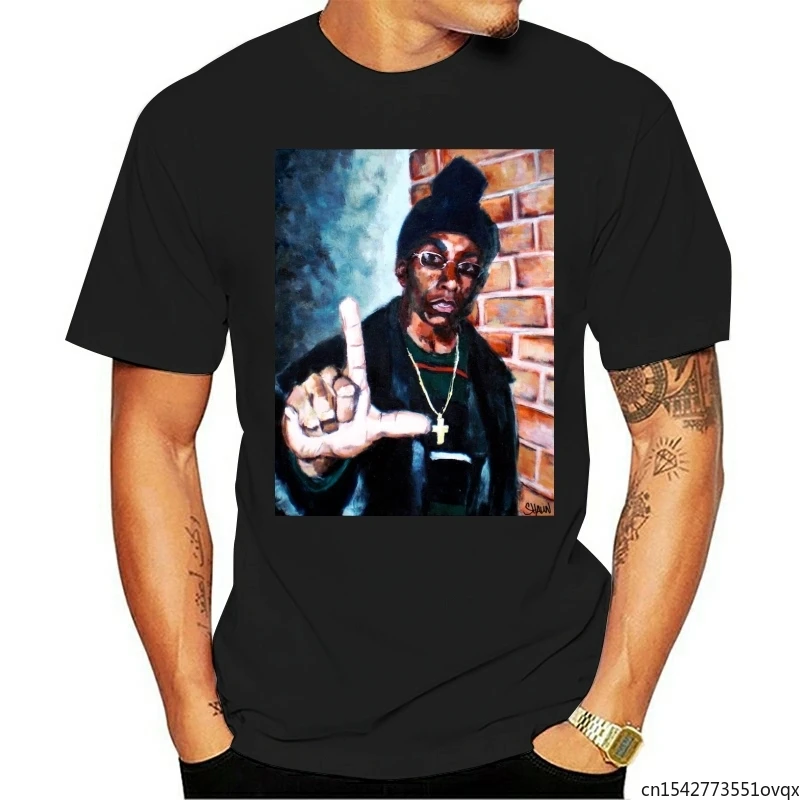

Fashion Trend Clothing Big L Painting Black Tops Tee T Shirt Breathable Men Tops Unisex Tee