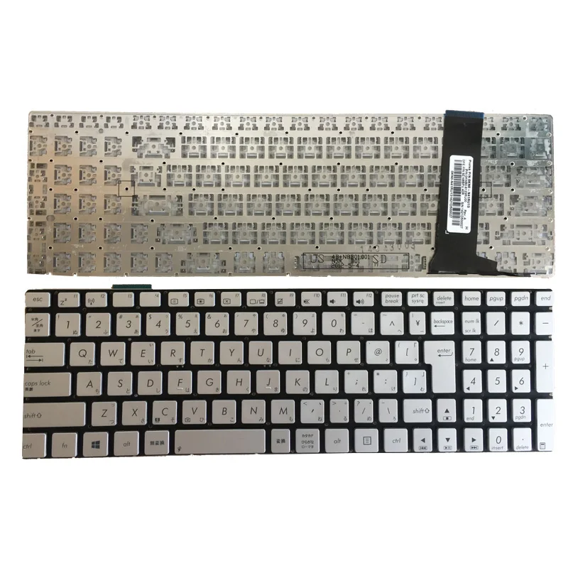 

Японская Клавиатура для ноутбука ASUS N56 N56V N76 N76V N76VB N76VJ N76VM N76VZ U500VZ N56VV N56VZ U500VZ U500 U500V JP, серебристая клавиатура