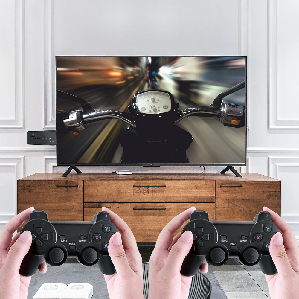 

Игровая консоль 64 Гб со встроенными 10000 играми, портативная игровая Ретро консоль, беспроводной контроллер, Игровая приставка для PS1/GBA, пода...