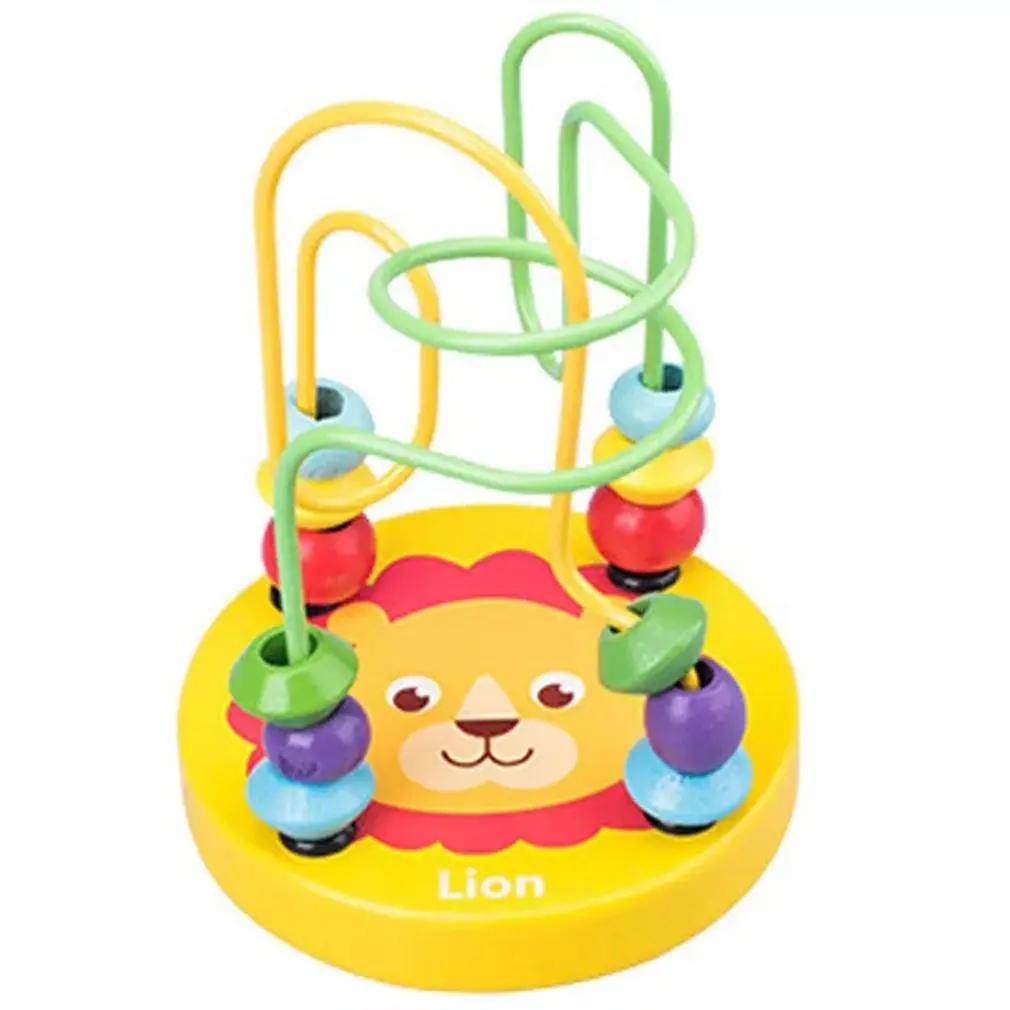 

Baby Montessori Educational Math Toy Wooden mini Circles Bead Wire Maze Roller Coaster Abacus Puzzle toys For Kids Boy Girl Gift