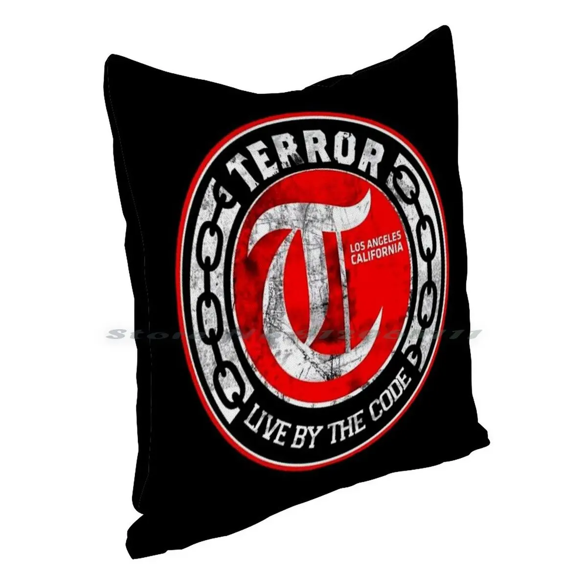 Terror Band Pillow Case Throw Cover Cotton Linen Flax Blackwhitereddesign Creative Trending Vintage Gift Small Big Size | Дом и сад