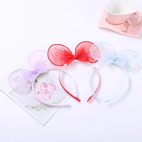 2021 summer new product headband cute three dimensional mesh bow hair accessory for girls
