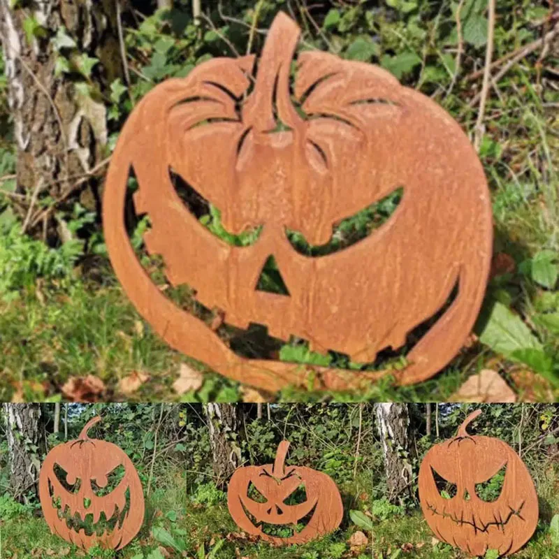 

Garden Decoration Halloween Pumpkin metal plug-in funny fun