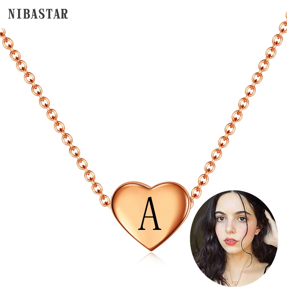 Женское Ожерелье с надписью A-Z 26, подвеска с буквами для женщин, детей, девушек, розовое золото, золотой, сердце, алфавит, Очаровательная цепочка, ювелирные изделия для пар