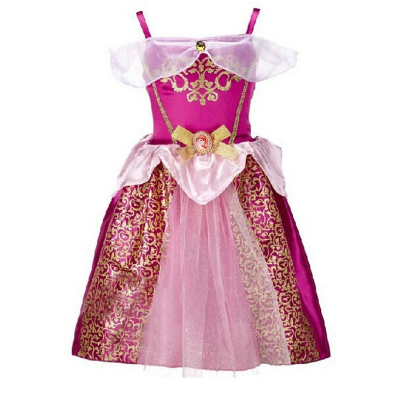 Girls Christmas Dress Kids Halloween Costume Disguise Party Princess Blue Cute with Bow Cartoon Pattern Mid-Calf Gown 2-7Y | Детская