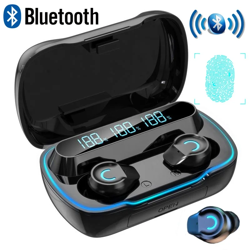 

Bluetooth 5,2 TWS спортивные наушники светодиодный дисплей гарнитура водонепроницаемые HiFi стерео беспроводные наушники мини-наушники с зарядным ...