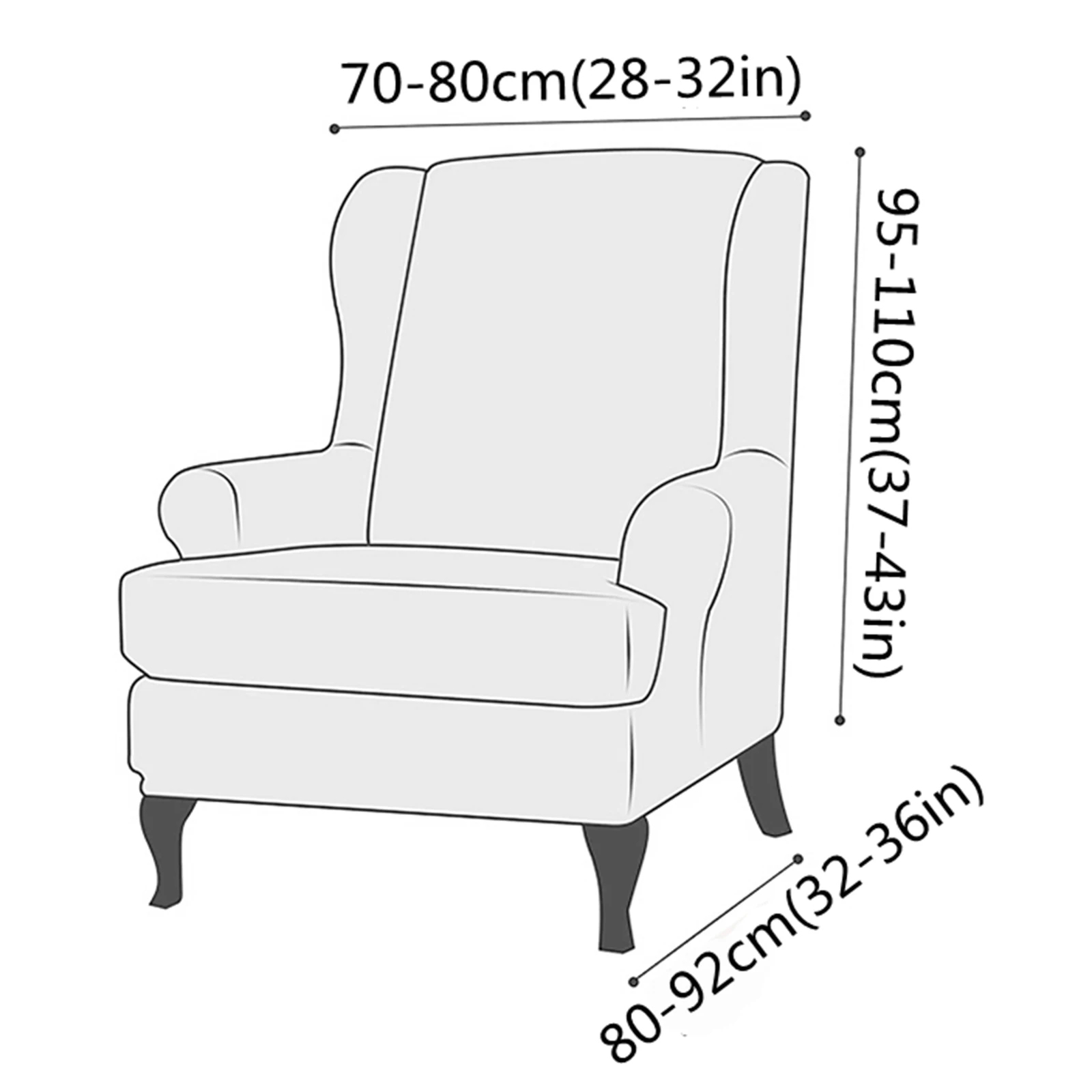 

Luxury Sofa Chair Cover Washable Armchair Seat Slipcover Gray