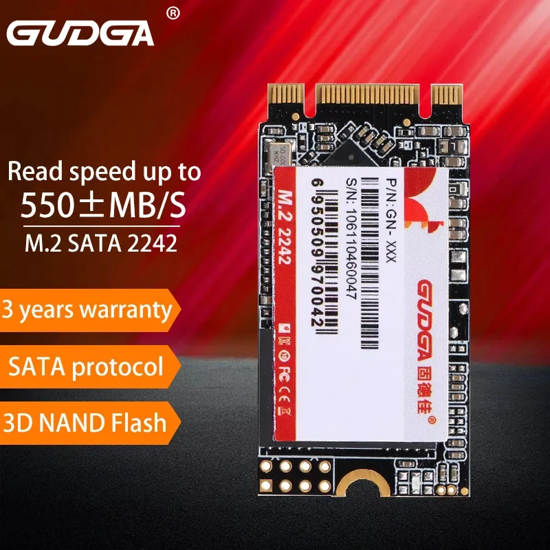 GUDGA M.2 NGFF SATA SSD 1 ТБ 64 Гб 128 ГБ 256 512 жесткий диск внутренний хард государства 2242 для