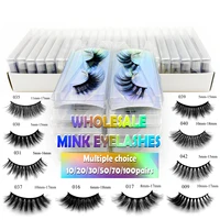 wholesale lashes 20304050100pcs 3d mink eyelashes natural mink eyelashes pack false eyelashes makeup false lashes in bulk
