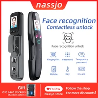 nassjo smart door lock face recognition lock fingerprint digital electronic lock home security fingerprint password ic card