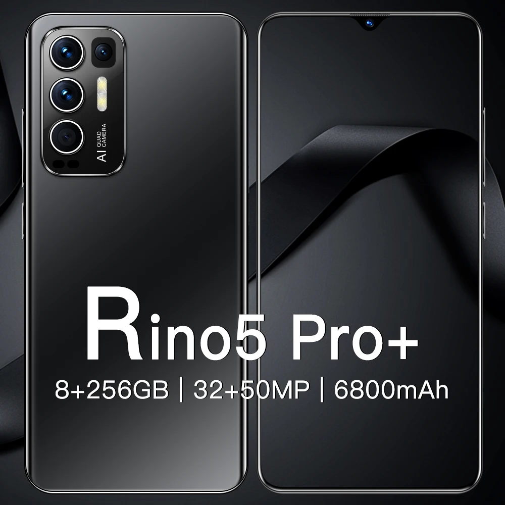 

New Rino5 Pro+ Smartphones 6.7 Inch 256GB 512GB Face Fingerprint Unlock 32+50MP 10 Core 6800mAh Andriod Cellphone MTK6889