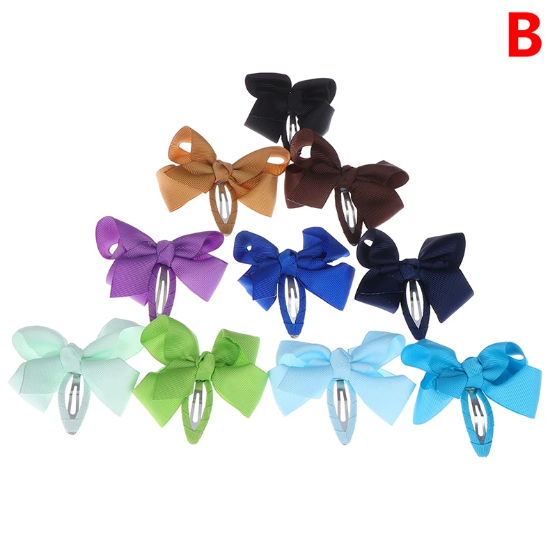 

5/10Pcs Baby Windmill Bow Hairpin Grosgrain Ribbon Wrapped Safety Girl Hair Clips Girls Hairclip Kids Hair Headwear Accessories